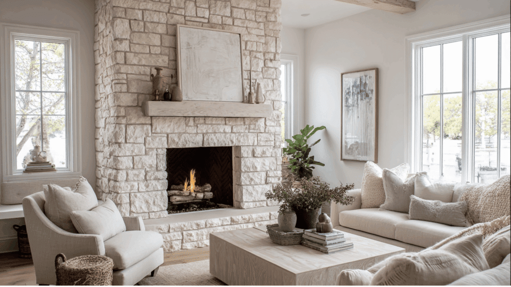 light whitewashed stone with natural variations