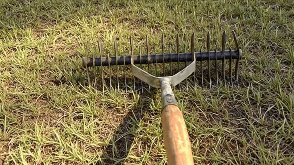 manual dethatching small lawns