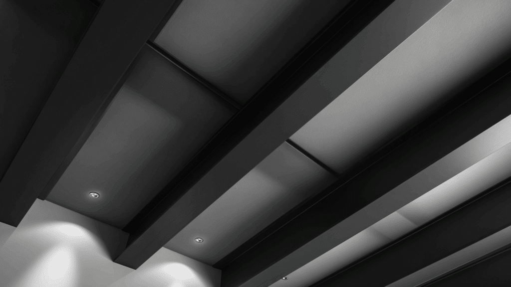 matte black modern ceiling beams