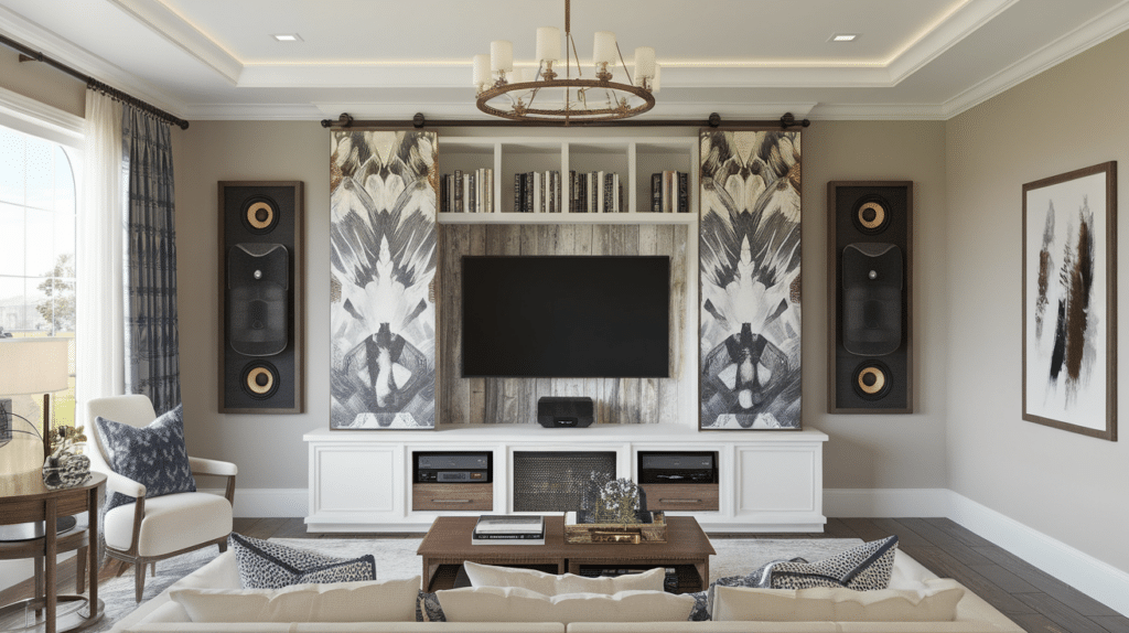 media room with hidden tech