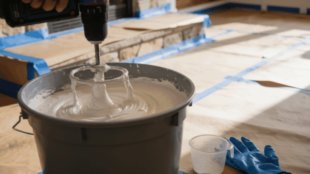 mix the white mortar to the right consistency