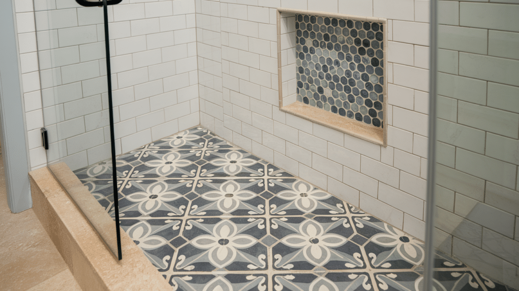 mixed tile styles