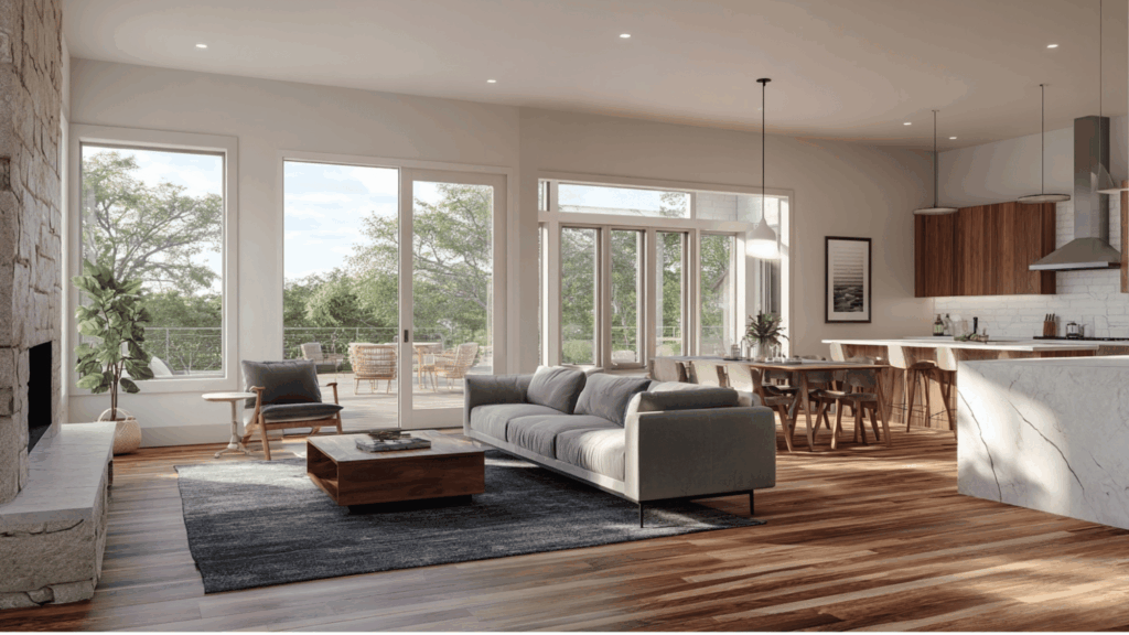 open concept modern ranch interior style