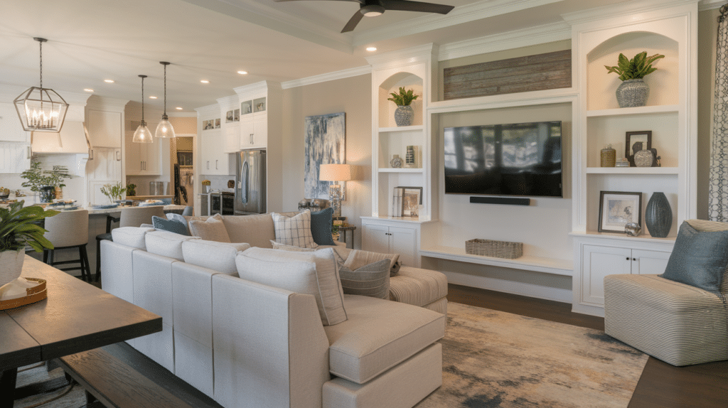 open plan media zone