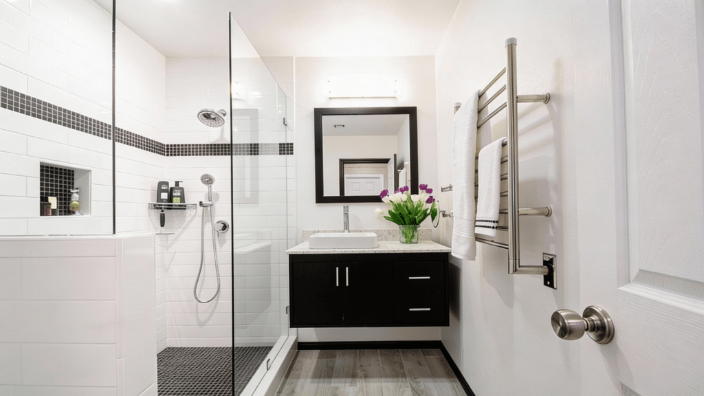 open shower layout