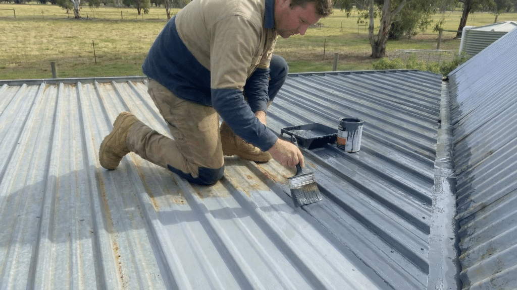 paint the roof in two coats