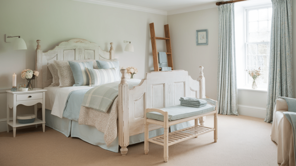 painted wood bed for charm