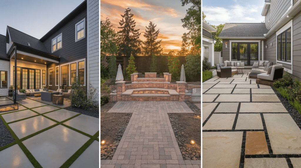 paver patio cost by material type