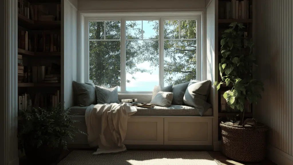 picture window with built in seat