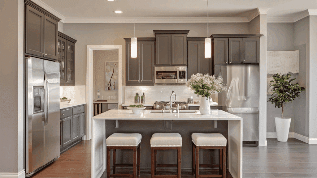 porpoise by sherwin  williams kitchen