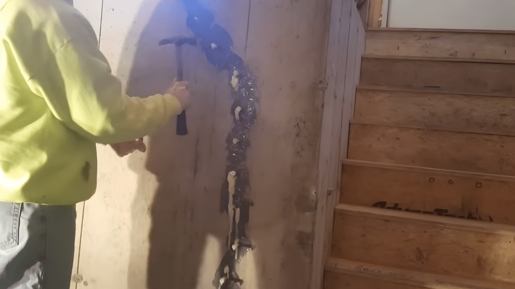 remove injection ports and grind the wall