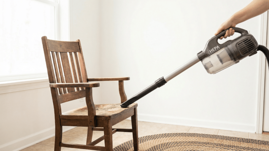 remove loose mold with a vacuum