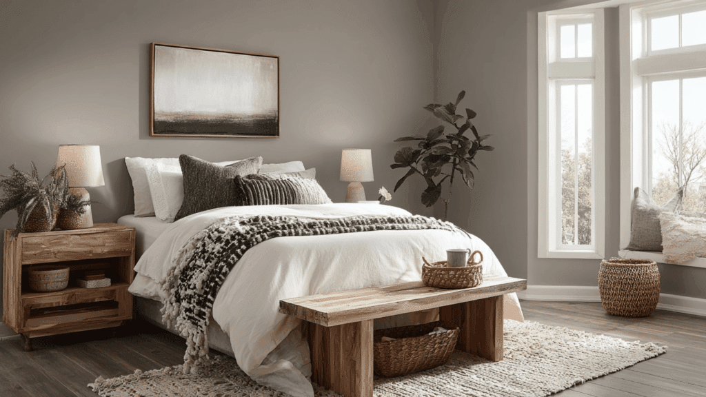 rockport gray by benjamin moore bedroom