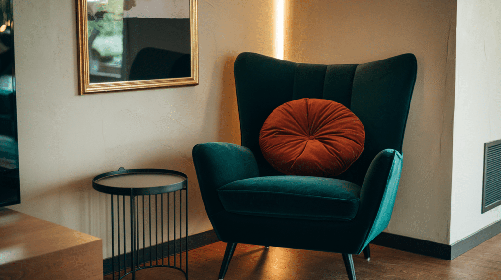 rust and gold accents