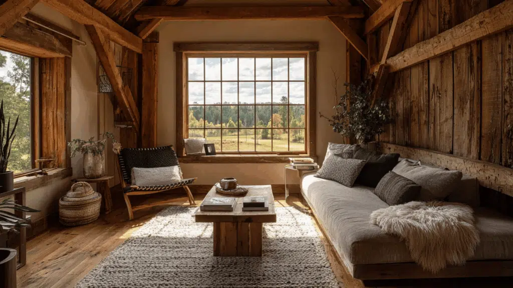 rustic wood framed for barn lofts