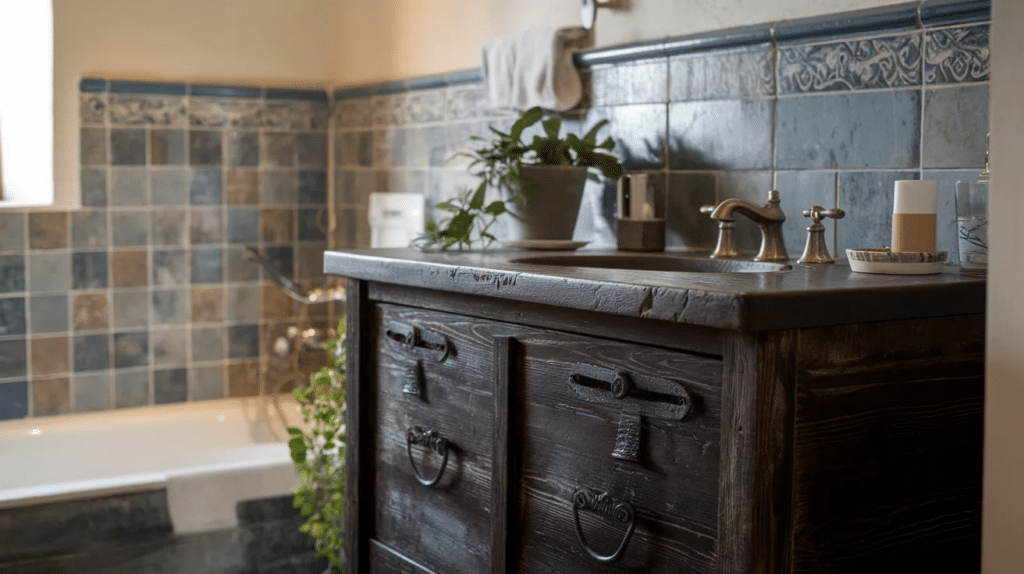rustic wood vanities with character