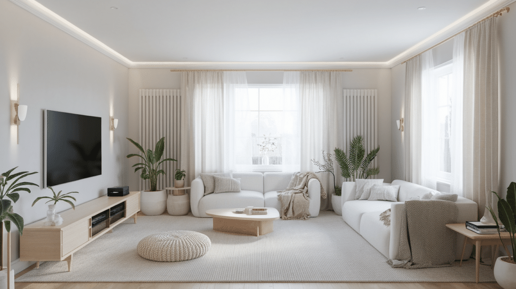 scandinavian style media room