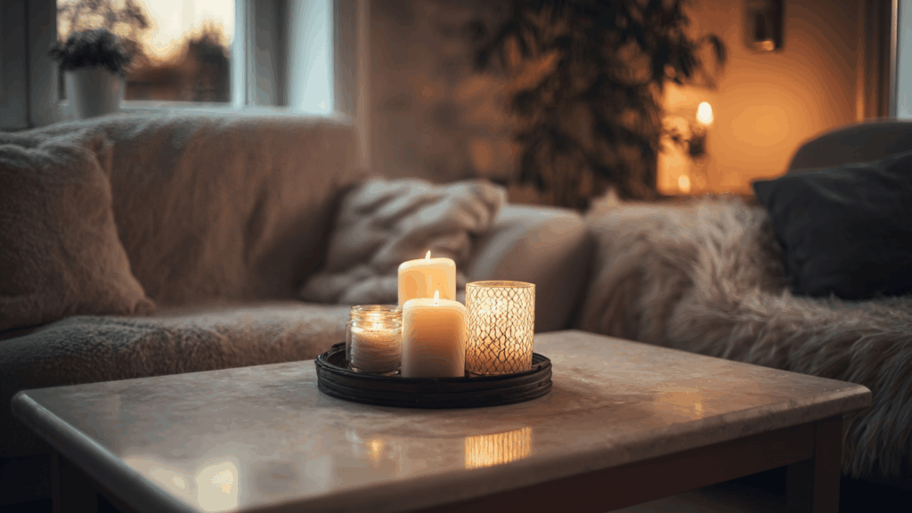 scented candles for a cozy feel