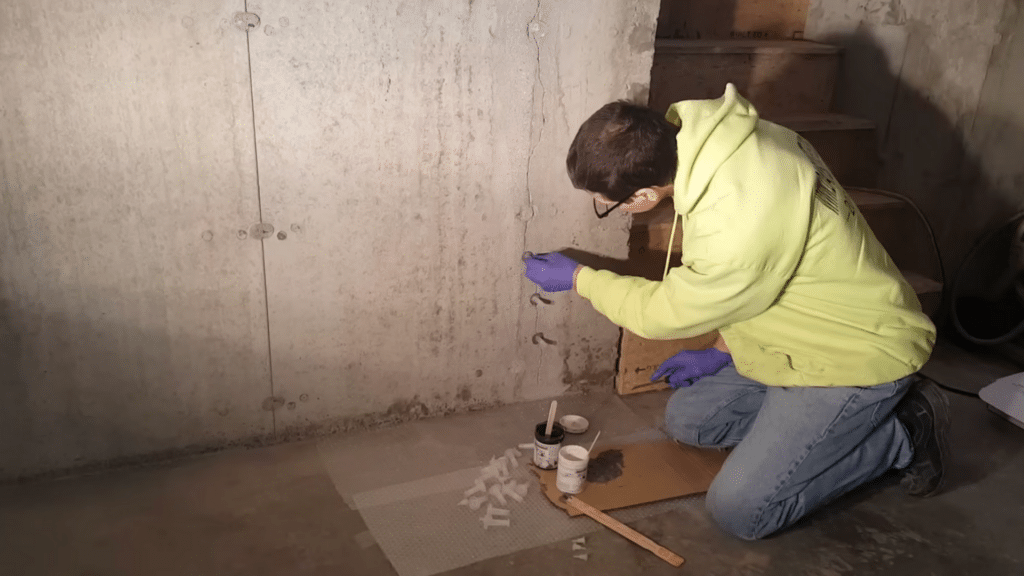 seal the crack and attach injection ports