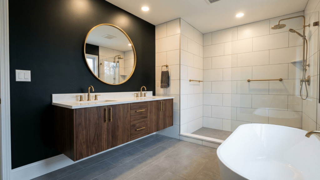 sherwin williams greenblack bathroom