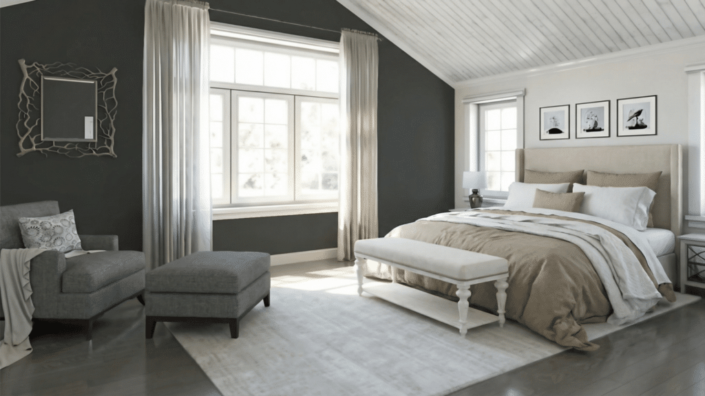 sherwin williams rock bottom bedroom accent walls