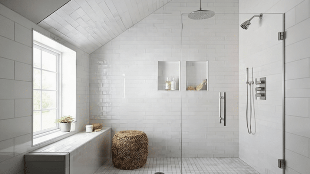 sloped ceiling shower