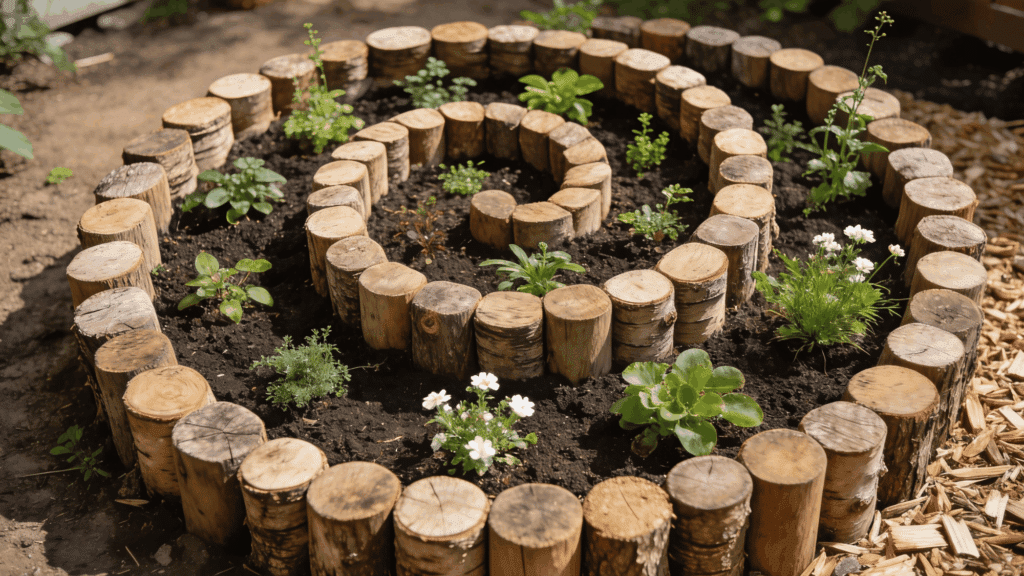 spiral herb and flower garden