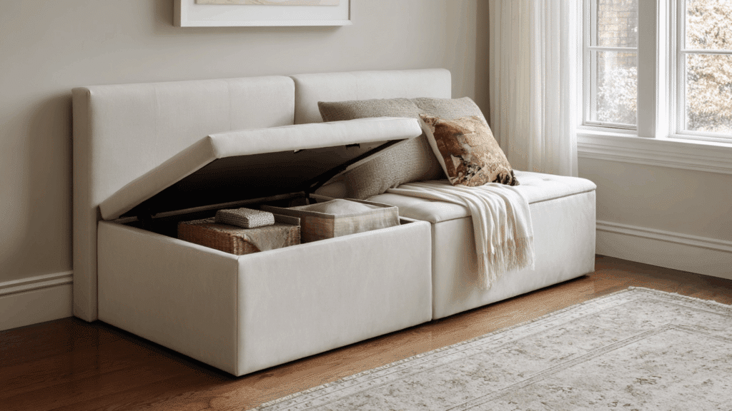storage bench with hidden compartments