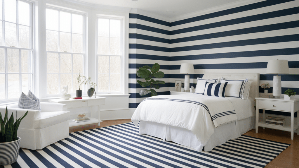 striped walls or rugs