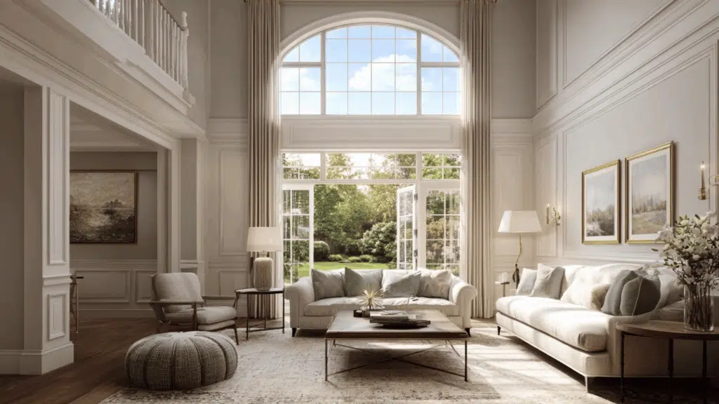 transom topped picture windows