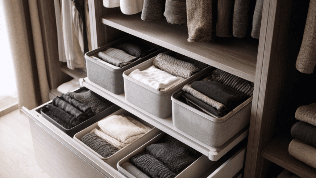 under shelf baskets in closets or wardrobes