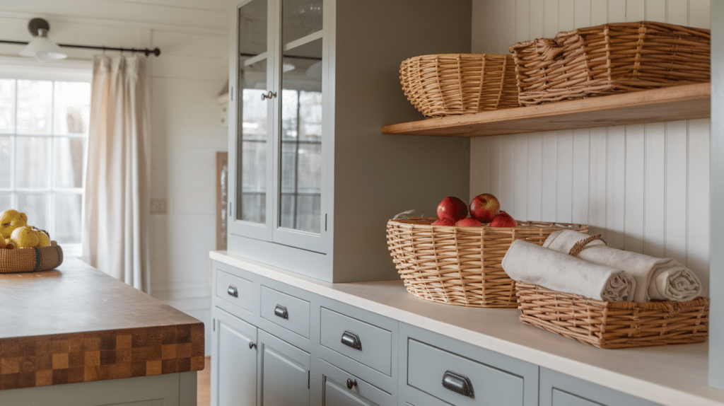 use baskets for style and storage