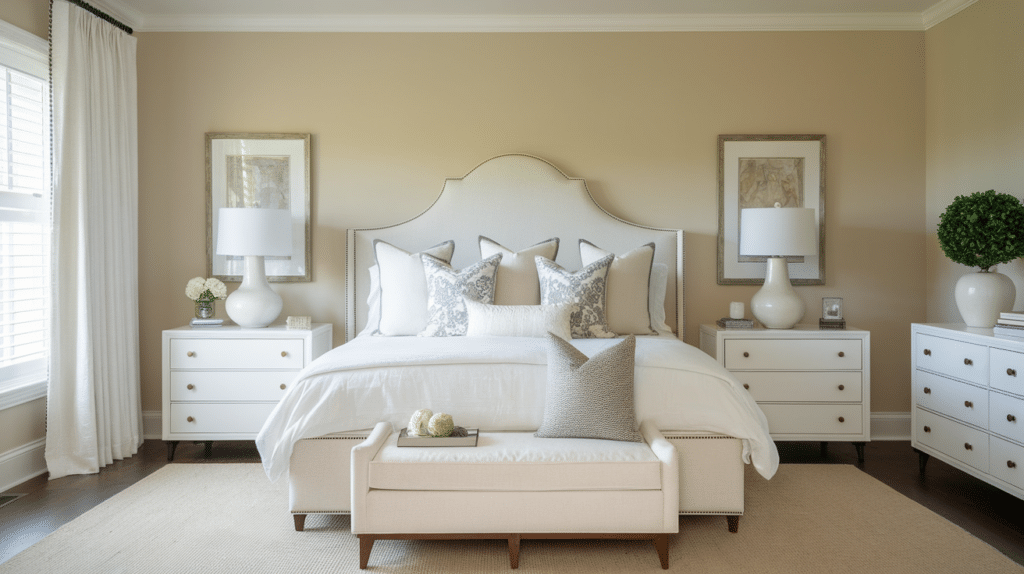 use matching white nightstands
