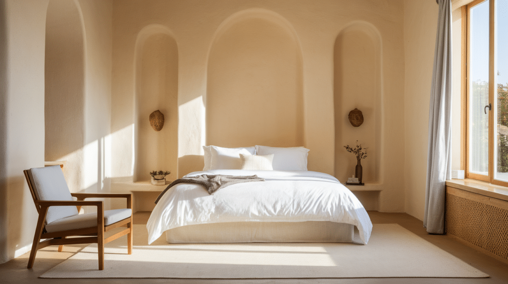 use soft white walls for a calm base