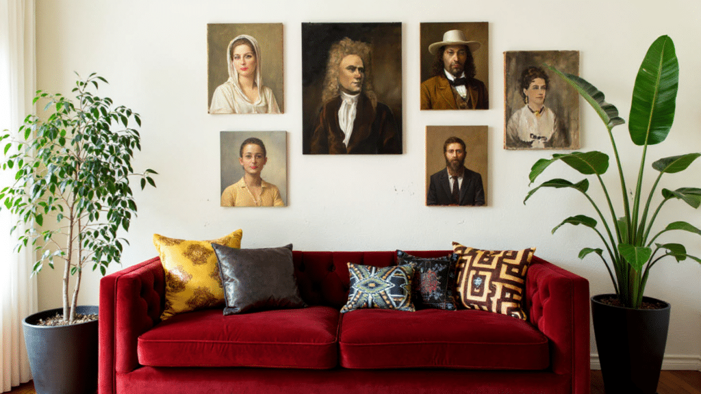 vintage portrait wall