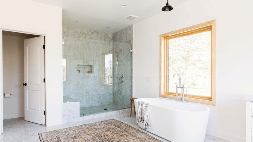 walk in glass shower