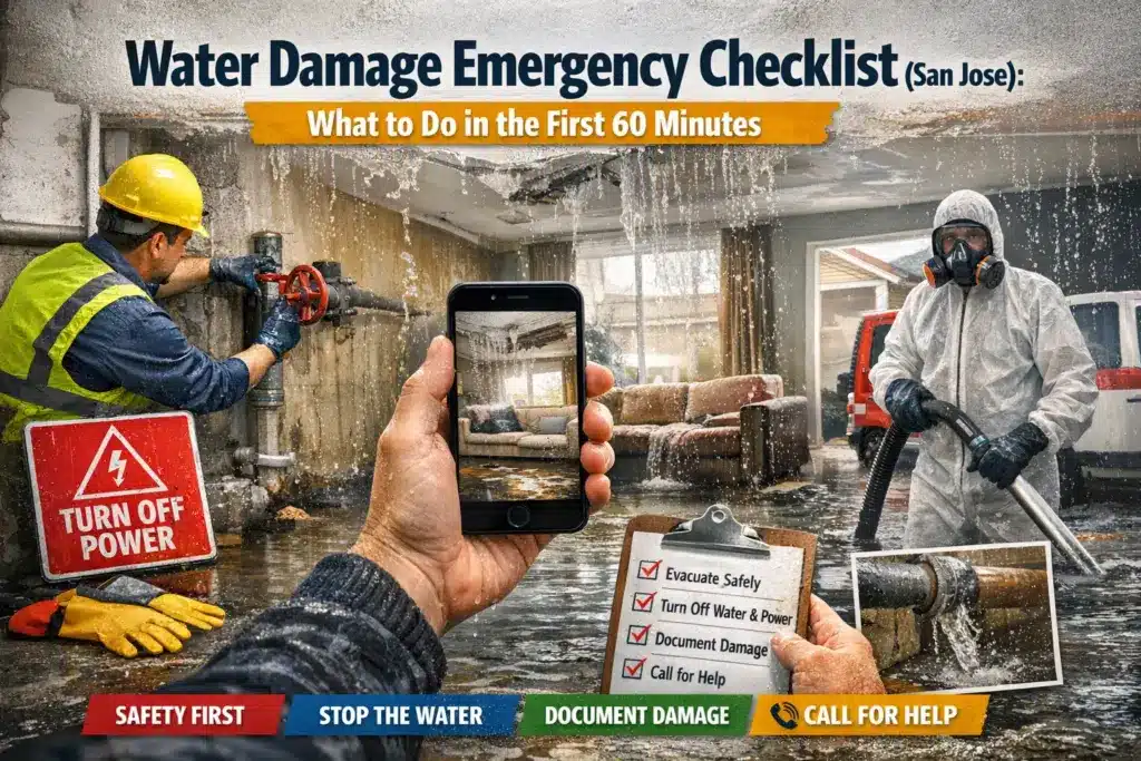 Water Damage Emergency Checklist (San Jose): What to Do in the First 60 Minutes Water Damage Emergency Checklist