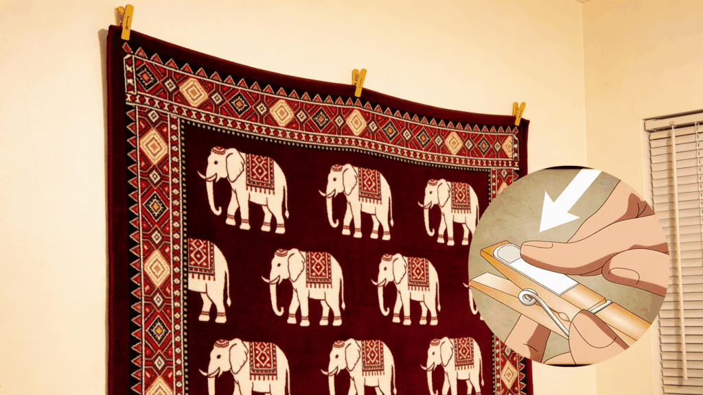 with clips or clothespins