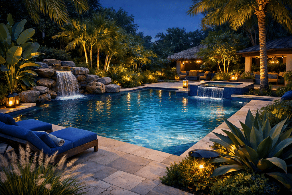 Balancing Pool and Landscape for a Miami Backyard Retreat