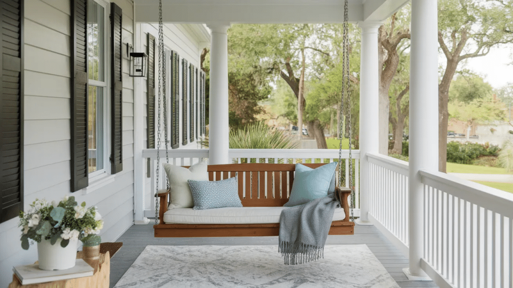 wrap around porch with porch swing
