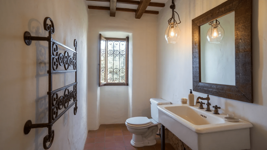 wrought iron fixtures and details