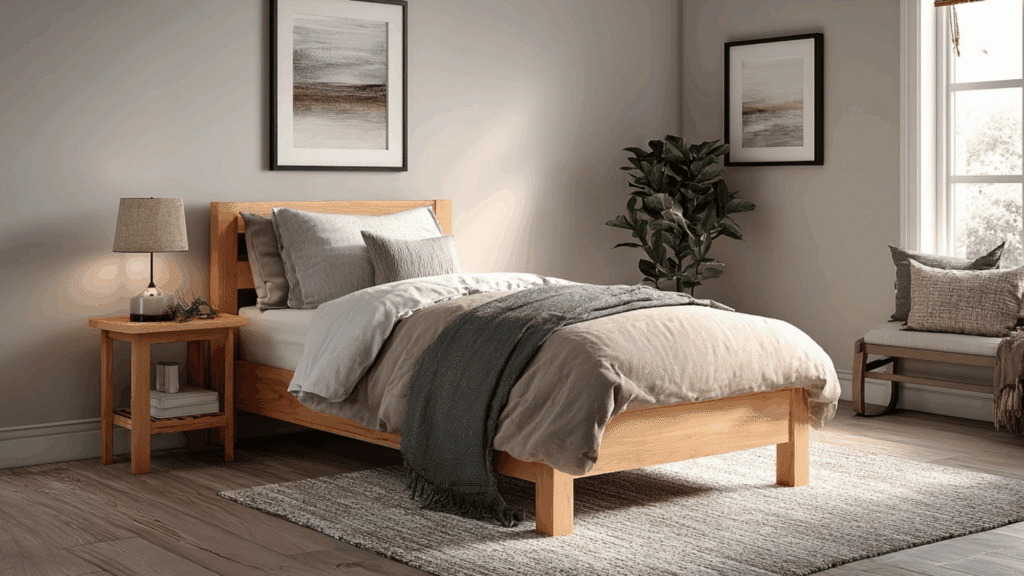 4x6 rug placed in front of a loveseat in a small living room seating area