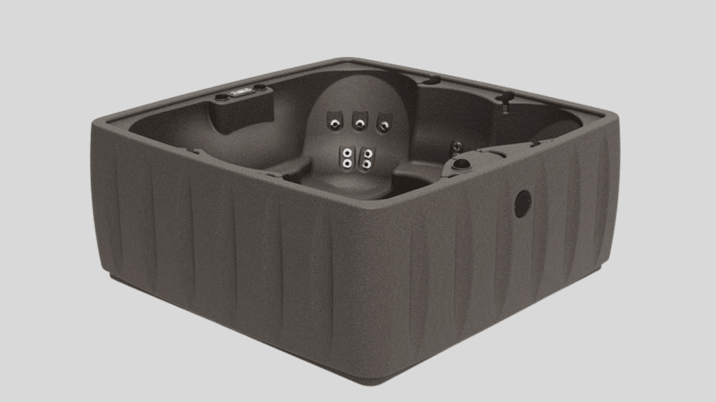 A AquaRest Discover Series (AR600) hot tub against a light grey background.