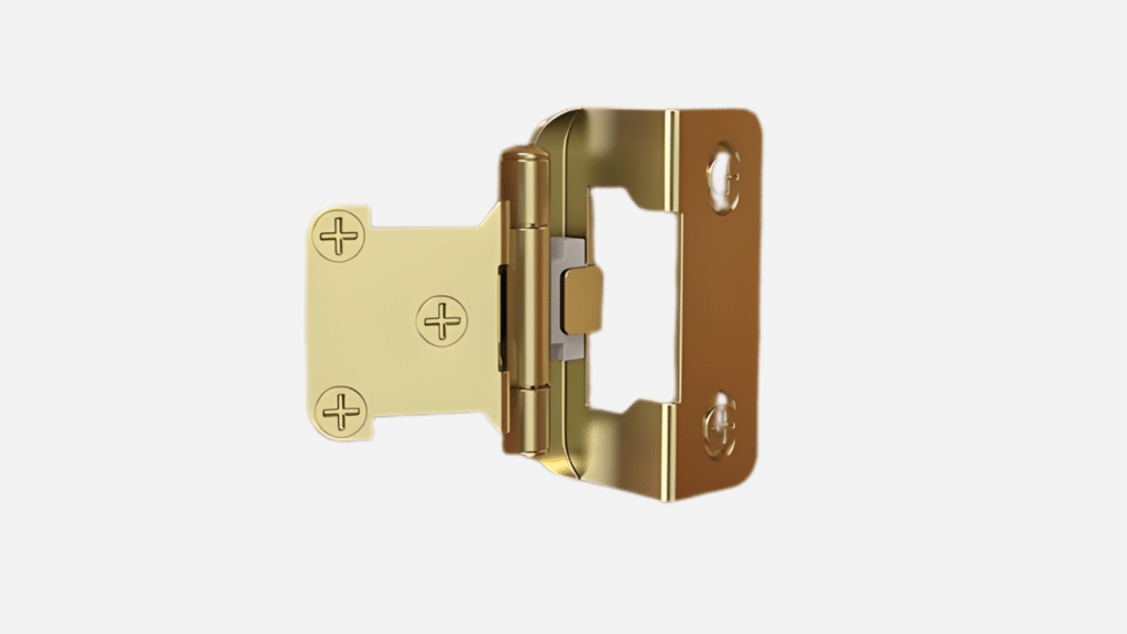 A close-up, high-angle shot shows a wrap-around hinge against a plain white background