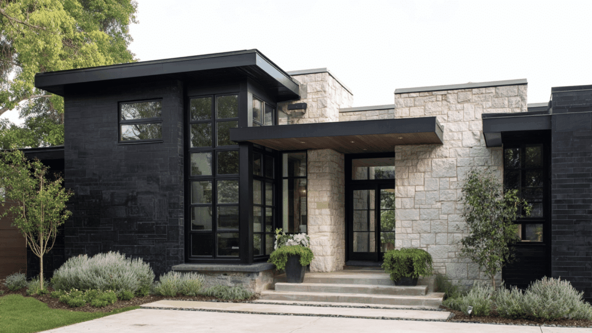 Black Modern House Exterior Ideas to Boost Curb Appeal - Opple House
