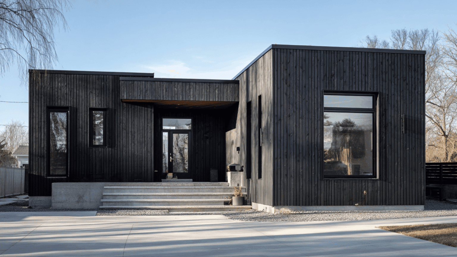Black Modern House Exterior Ideas to Boost Curb Appeal - Opple House