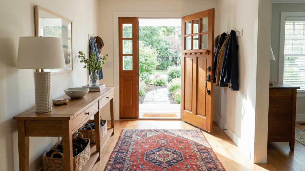 Entryway featuring a properly sized 3 x 5 rug