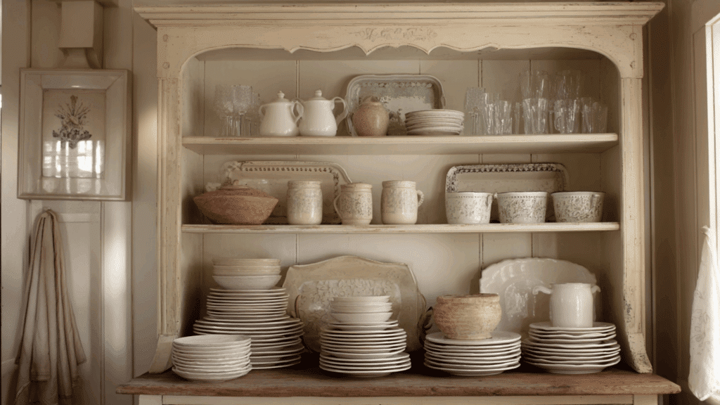 Freestanding cabinet in a classic cottage kitchen