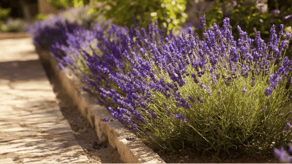 Lavender plants forming a fragrant garden border