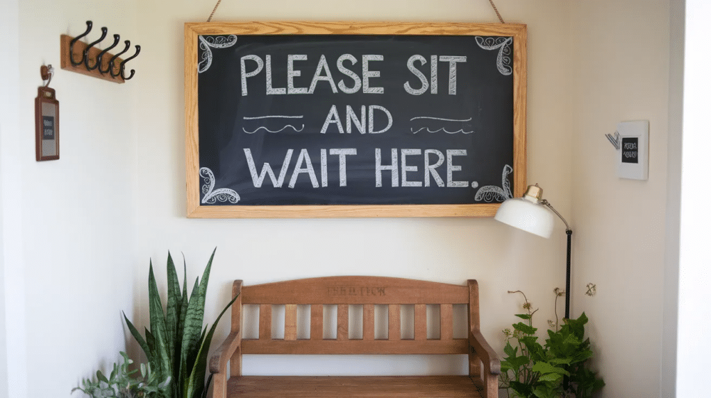 Message board or chalkboard in hallway for notes